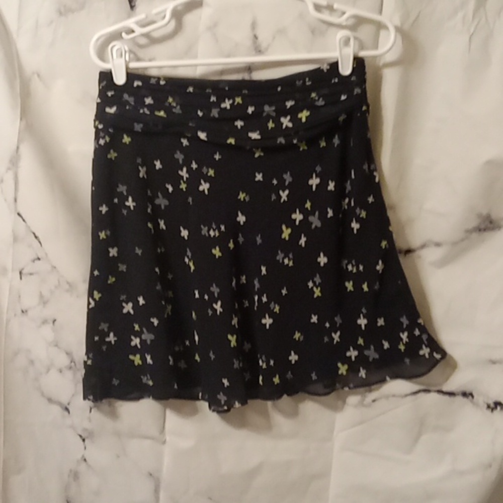 Black Butterfly Print Women's Skirt